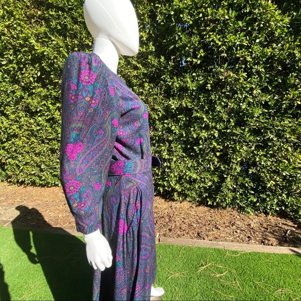 E.D. Michaels Vintage Paisley Long Sleeved Dress - Picture 5 of 11